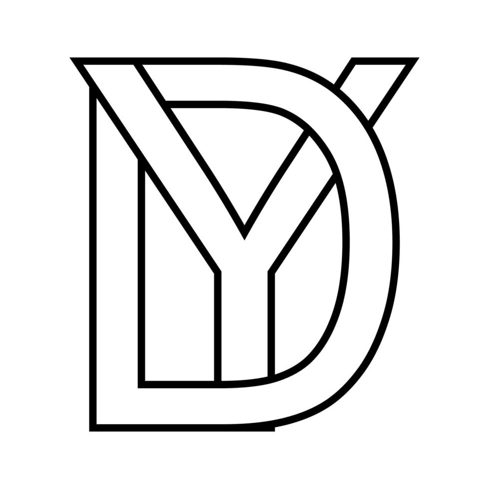 logotyp tecken, dy yd ikon, nft dy interlaced brev d y vektor