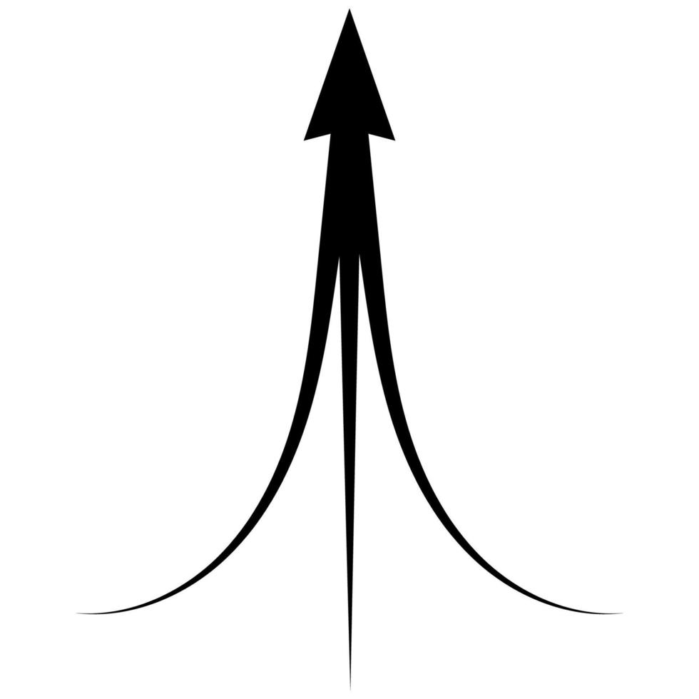 upp pil betyg stiga tecken, trippel- svans raket trend öka stock illustration vektor