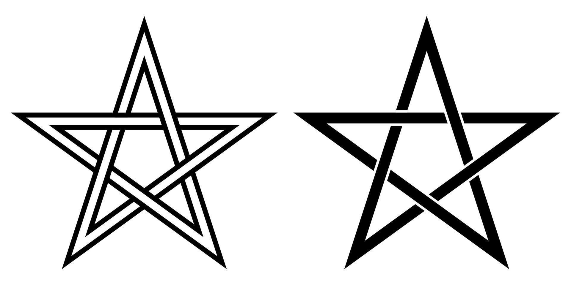 pentagram transparent, femsidig stjärna, vektor tecken av magi, esoterisk eller magi symbol ockultism och trolldom