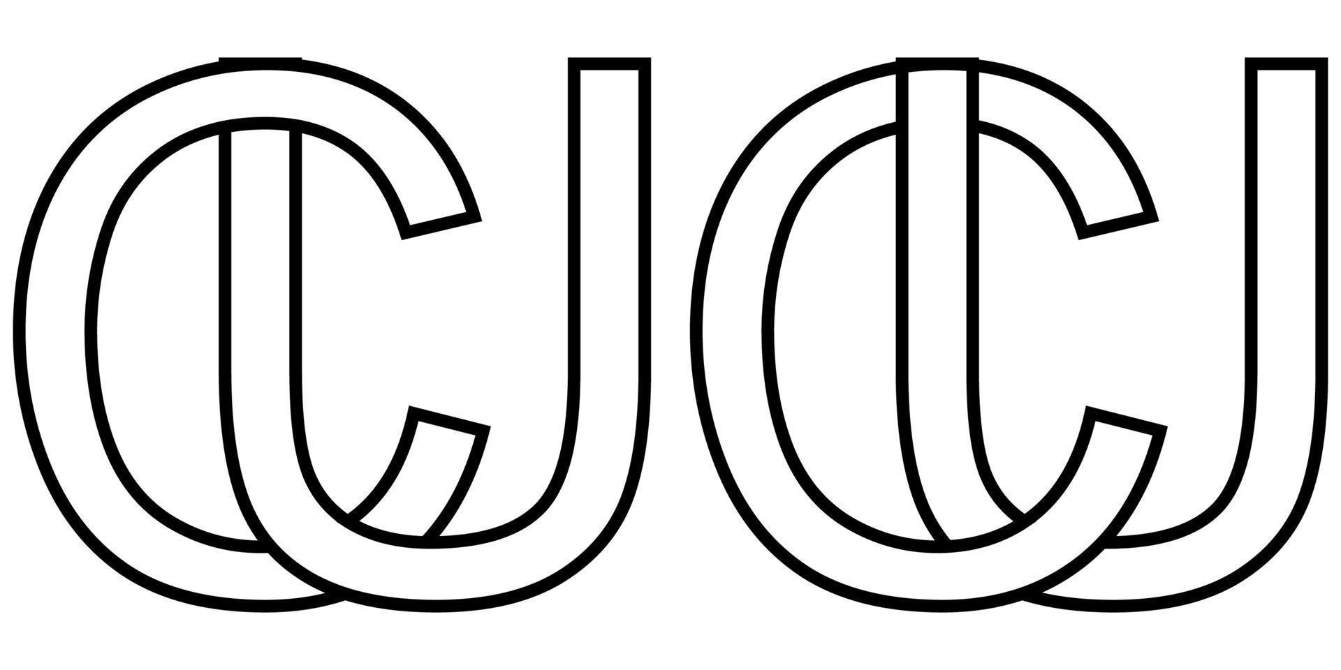 Logo Zeichen uc, cu Symbol Zeichen zwei interlaced Briefe du, c Vektor Logo uc, cu zuerst Hauptstadt Briefe Muster Alphabet du, c