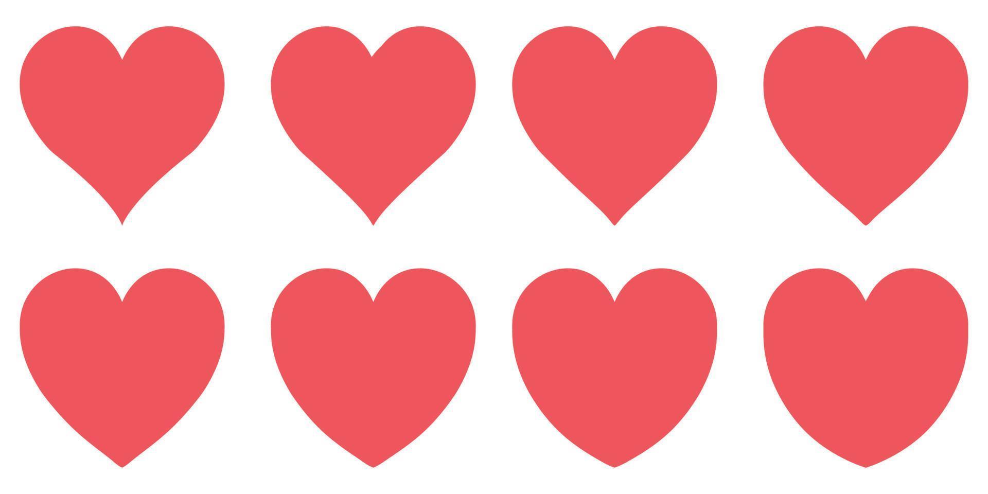 rot Herz Kontur Vektor Liebe Symbol Valentinsgrüße Tag Zeichen einstellen Herz Form, Symbol mögen Sozial Netzwerk instagram