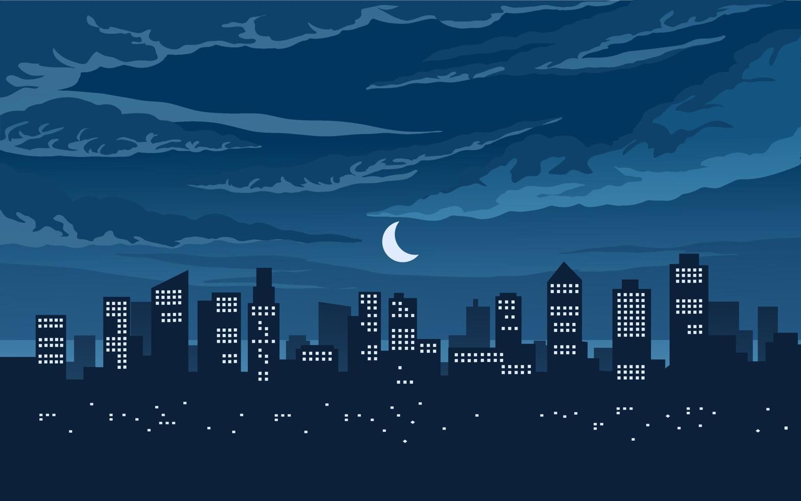 Vektor Stadt Nacht Illustration