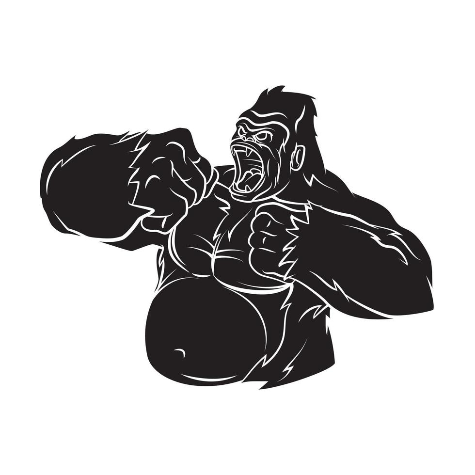 gorilla svart vektor illustration