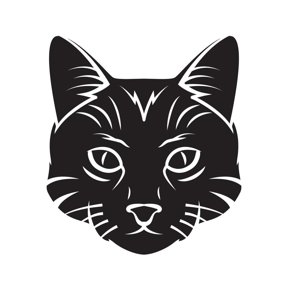 Katze Kopf schwarz Vektor Illustration