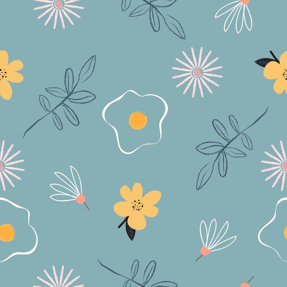 süß Hand gezeichnet abstrakt Blumen- Muster nahtlos Hintergrund Vektor Illustration zum Mode, Stoffe, Tapeten und drucken Design