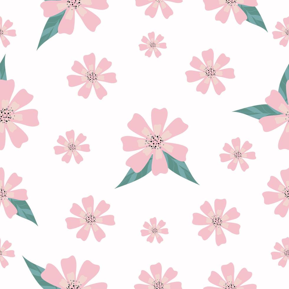 nahtlose handgezeichnete pastellfarbene Blumenmuster-Hintergrundvektorillustration für Mode-, Stoff-, Tapeten- und Druckdesign vektor