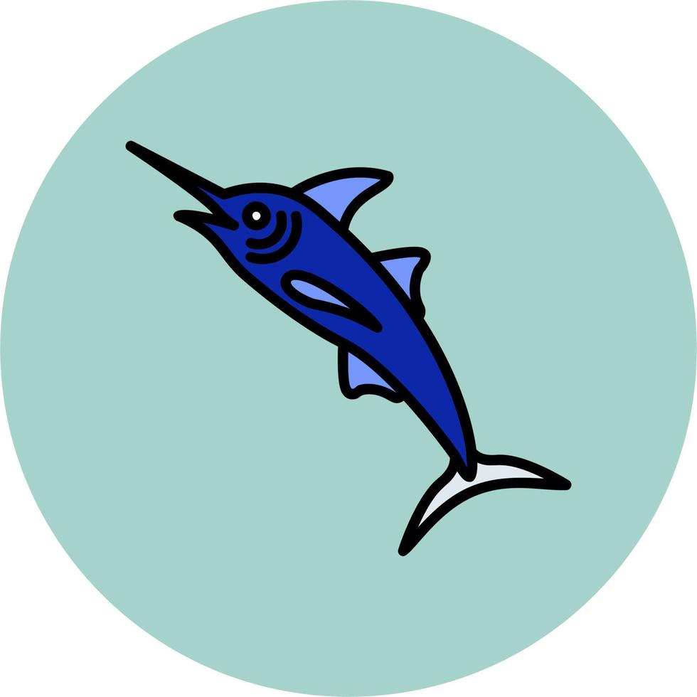 Blau Marlin Vektor Symbol