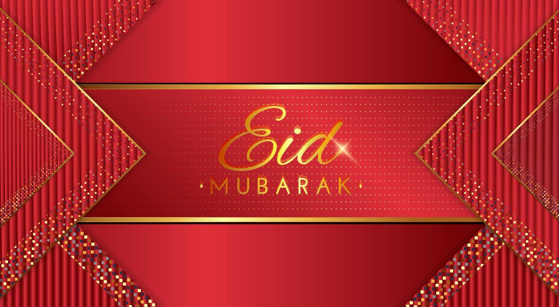 eid Mubarak Hintergrund Design mit rot Farbe vektor