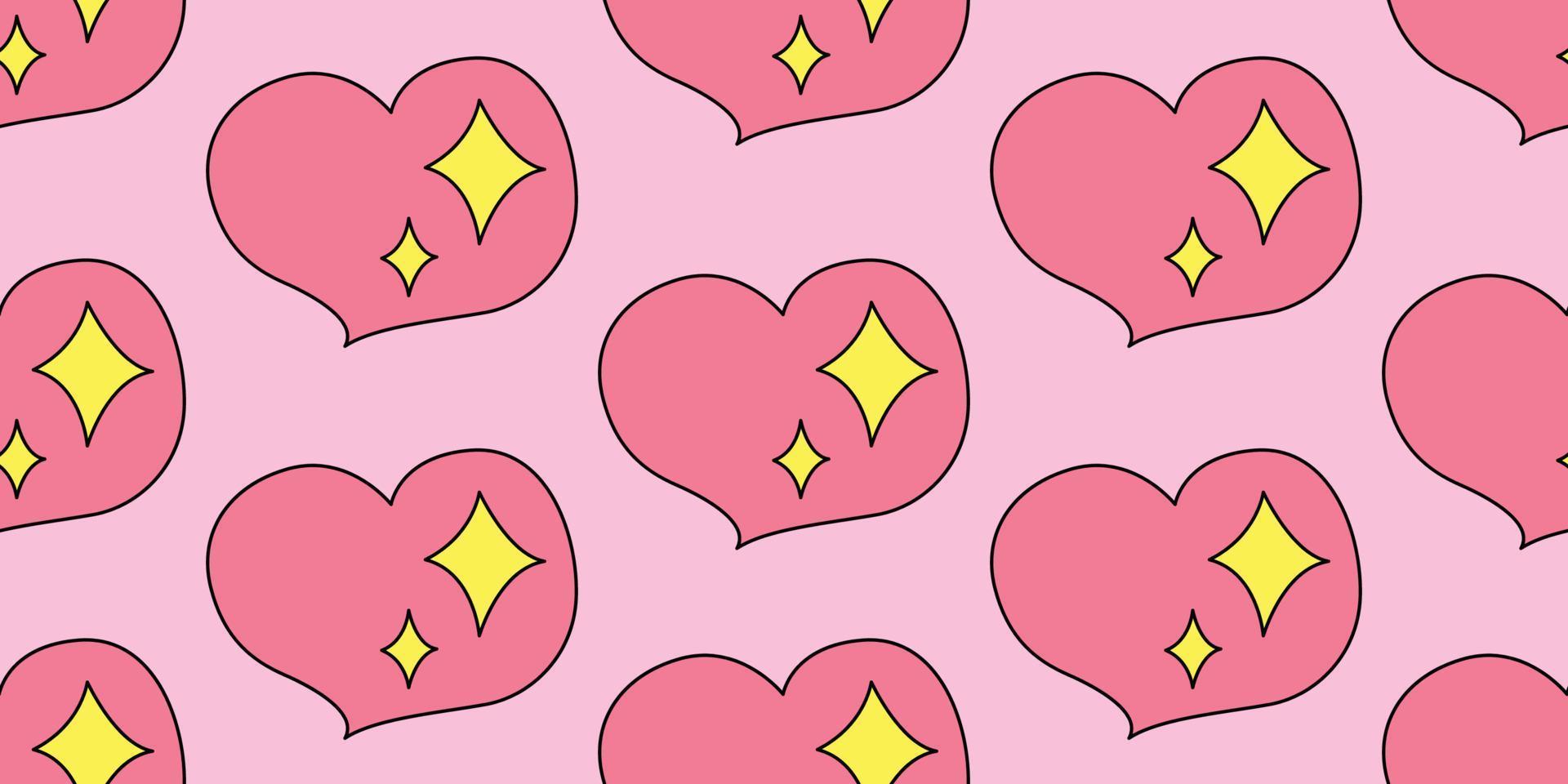 schön Muster Sterne scheinen im das Herz Vektor, Herz Formen Symbole, Hand gezeichnet süß zum dekorieren das Hochzeit Karte zum Valentinstag Tag, Tätowierung, Logo und Liebe Konzept vektor