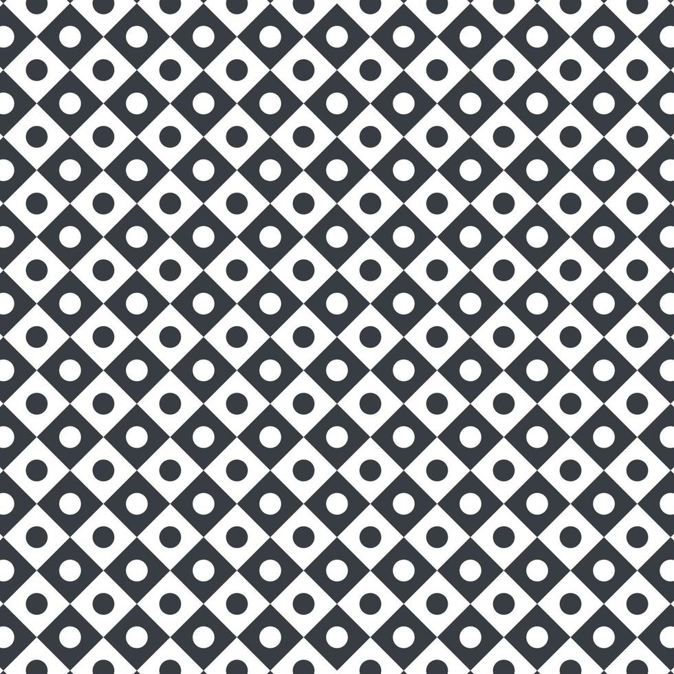 nahtlos Muster Vektor schwarz und Weiß süß Platz Punkt geometrisch Platz Kreis Muster Weiß schwarz Farbe. Hintergrund mimimal Tabelle Gitter retro Konzept Hintergrund.