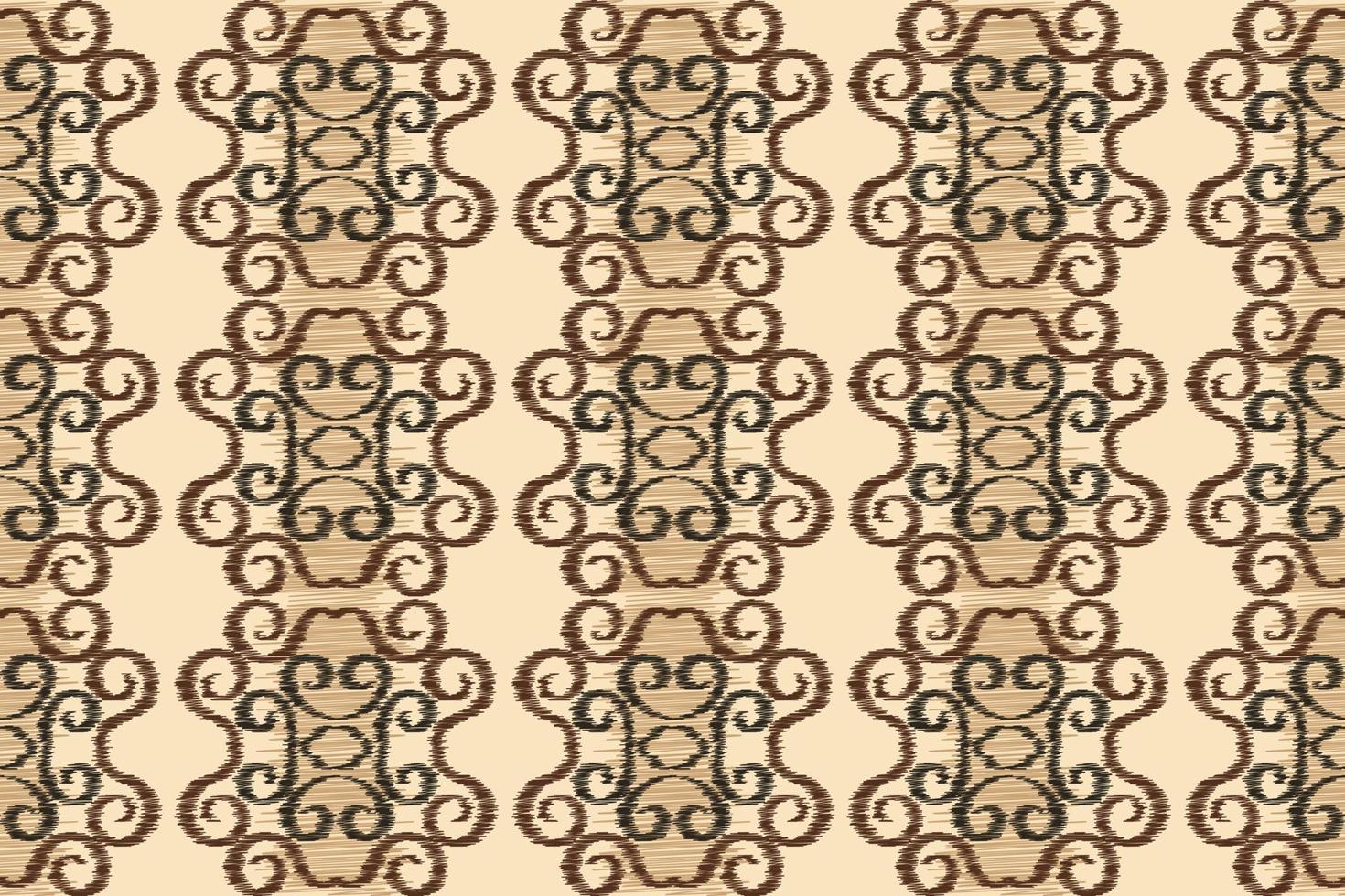 etnisk ikat tyg mönster geometrisk stil.afrikansk ikat broderi etnisk orientalisk mönster vit brun grädde bakgrund. abstrakt, vektor, illustration. för textur, kläder, inslagning, dekoration, matta. vektor