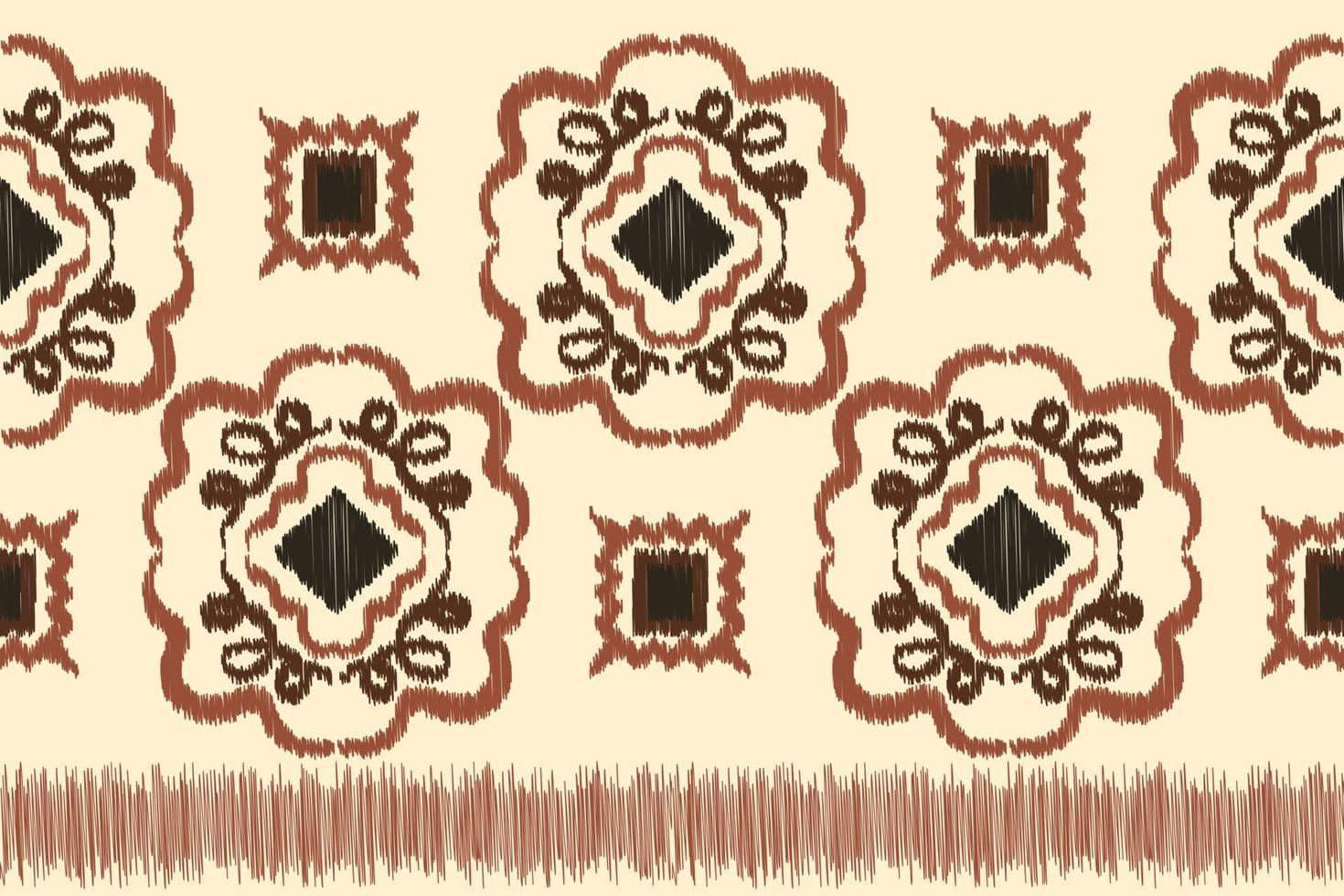 ethnisch Ikat Stoff Muster geometrisch Stil.afrikanisch Ikat Stickerei ethnisch orientalisch Muster Weiß braun Sahne Hintergrund. abstrakt, vektor, illustration. zum Textur, Kleidung, Verpackung, Dekoration, Teppich. vektor