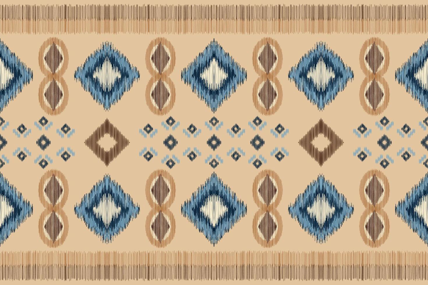 etnisk ikat tyg mönster geometrisk stil.afrikansk ikat broderi etnisk orientalisk mönster vit brun grädde bakgrund. abstrakt, vektor, illustration. för textur, kläder, inslagning, dekoration, matta. vektor