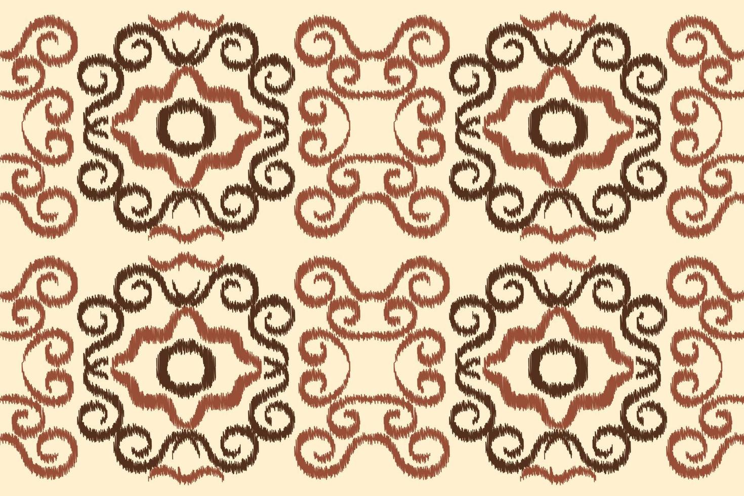 ethnisch Ikat Stoff Muster geometrisch Stil.afrikanisch Ikat Stickerei ethnisch orientalisch Muster Weiß braun Sahne Hintergrund. abstrakt, vektor, illustration. zum Textur, Kleidung, Verpackung, Dekoration, Teppich. vektor