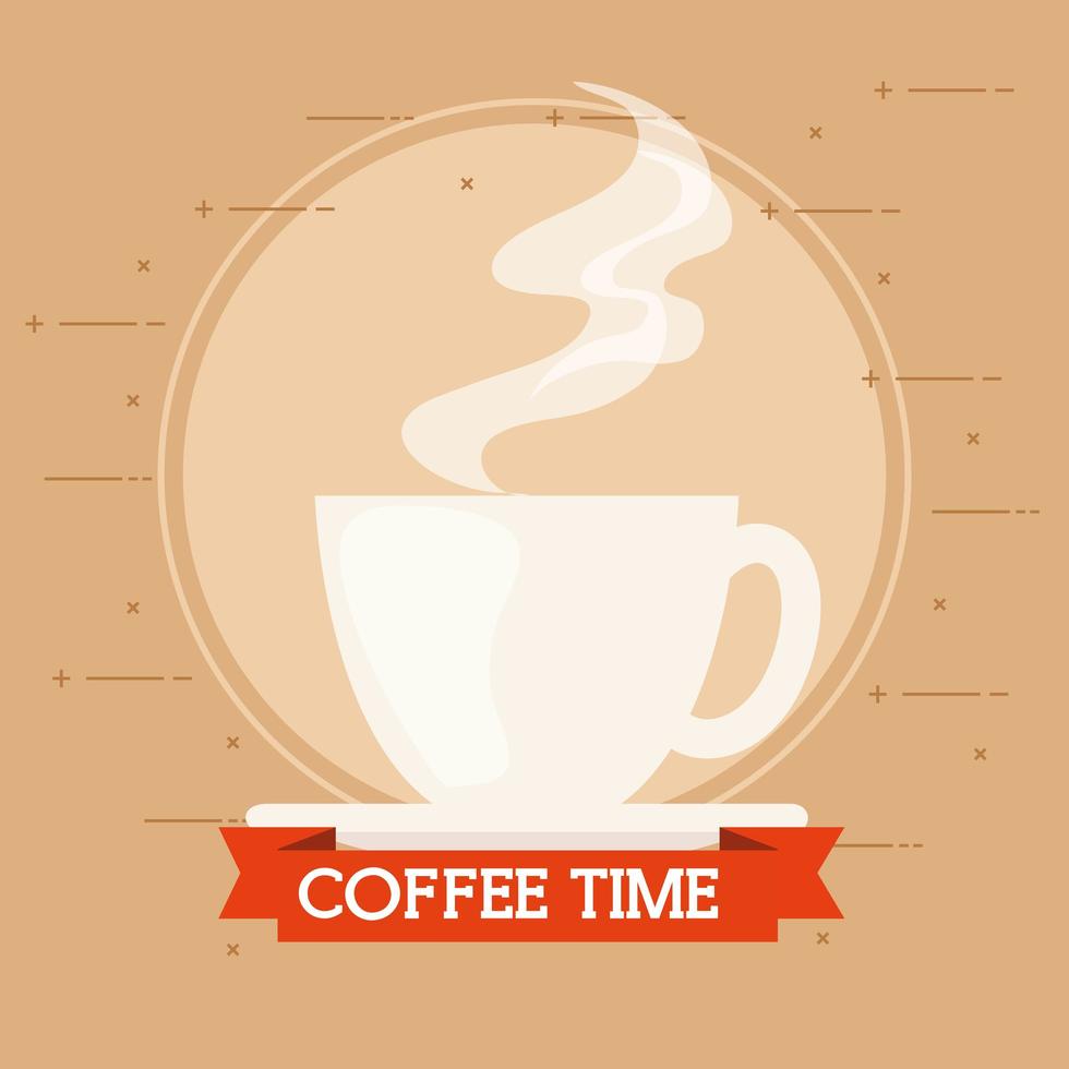 kaffe tid banner med kopp vektor