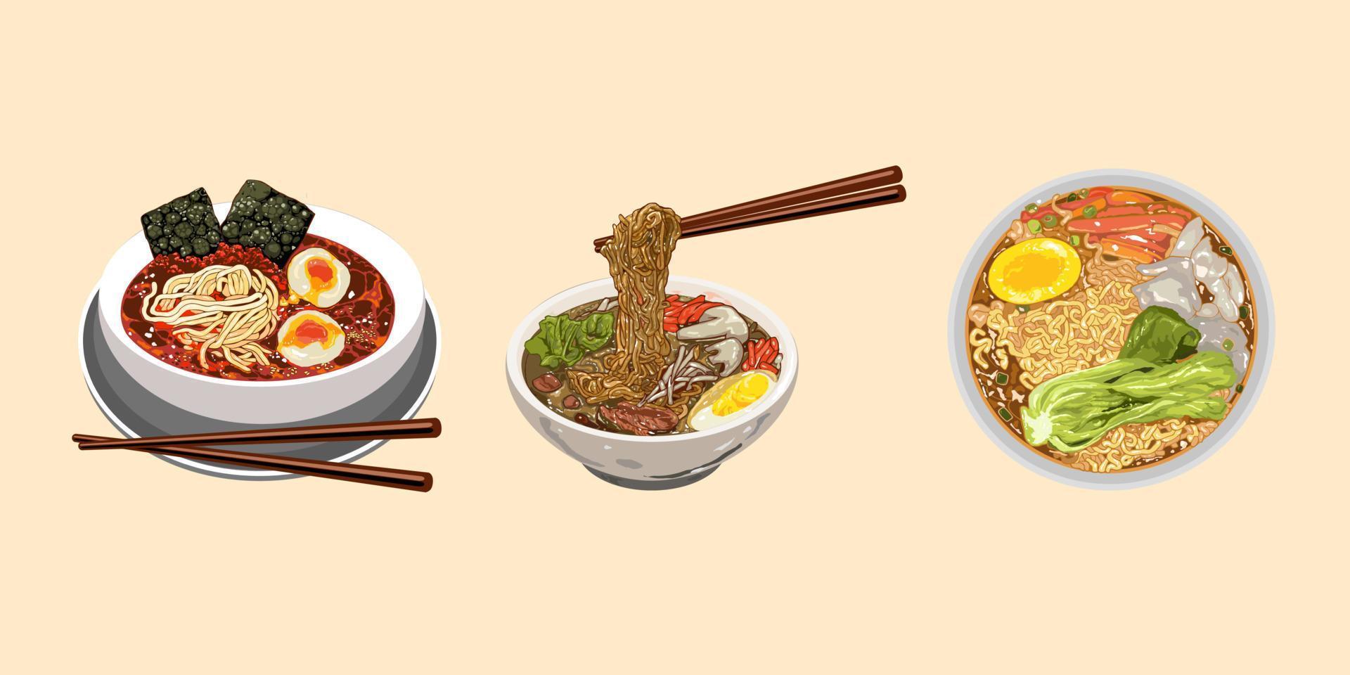 Ramen Vektor einstellen Sammlung Grafik Clip Art Design