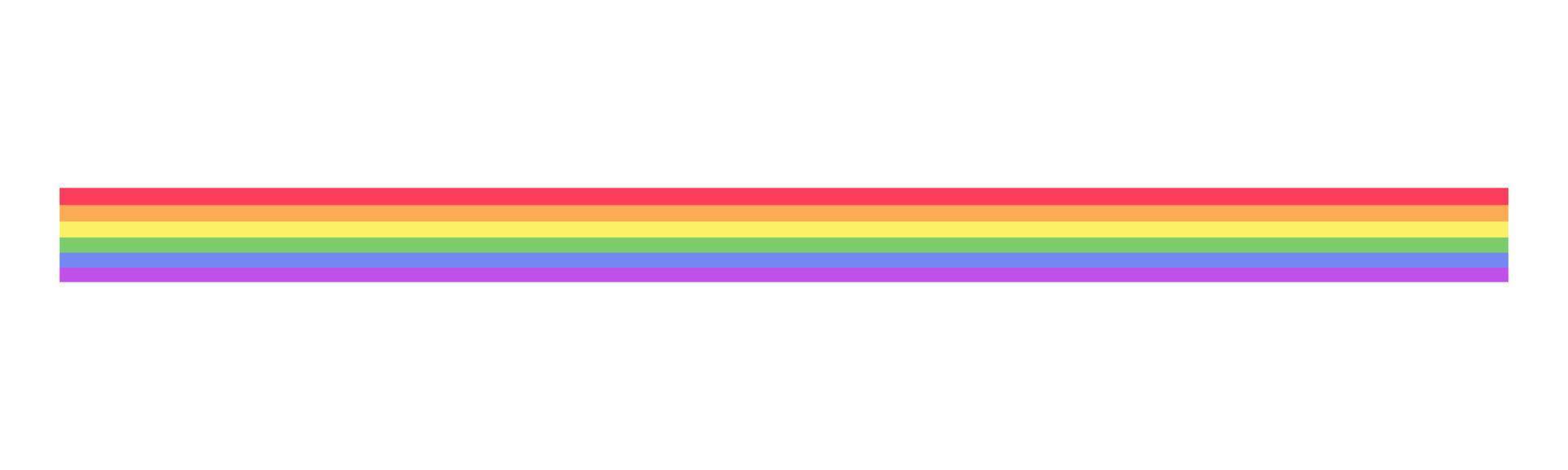 Regenbogen Flagge Grenze. Stolz Monat Teiler einfach Vektor Illustration Clip Art