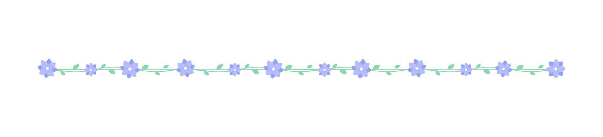 süß Frühling Blumen- Teiler Grenzen. Frühling und Ostern Blume Trennzeichen Design Elemente. vektor