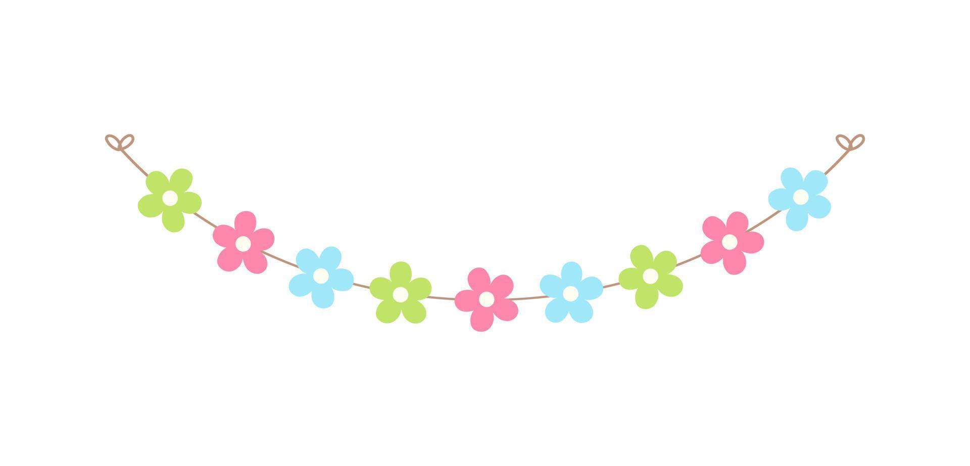 süß Frühling Blumen- Girlande Illustration. Blume Ammern zum Frühling Entwürfe. vektor