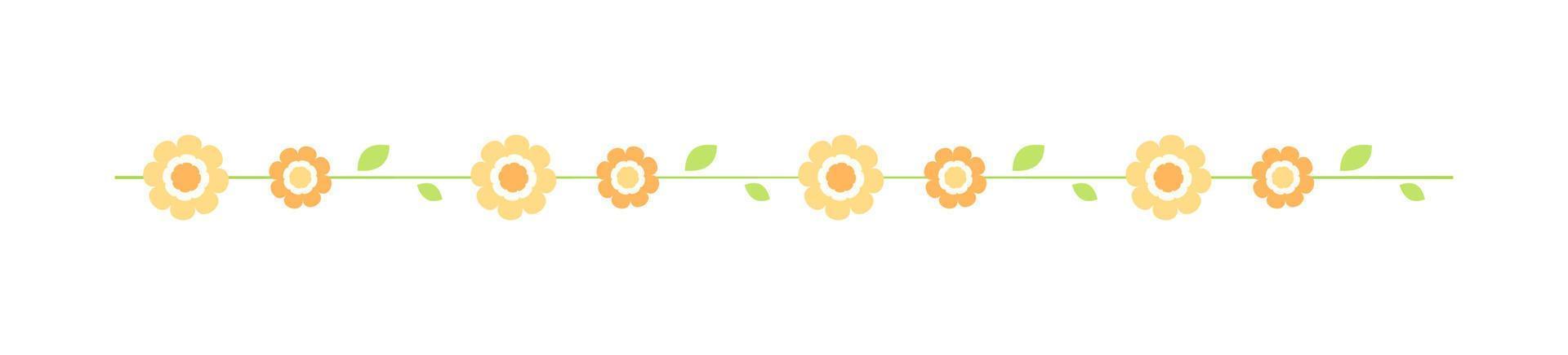 süß Frühling Blumen- Teiler Grenzen. Frühling und Ostern Blume Trennzeichen Design Elemente. vektor
