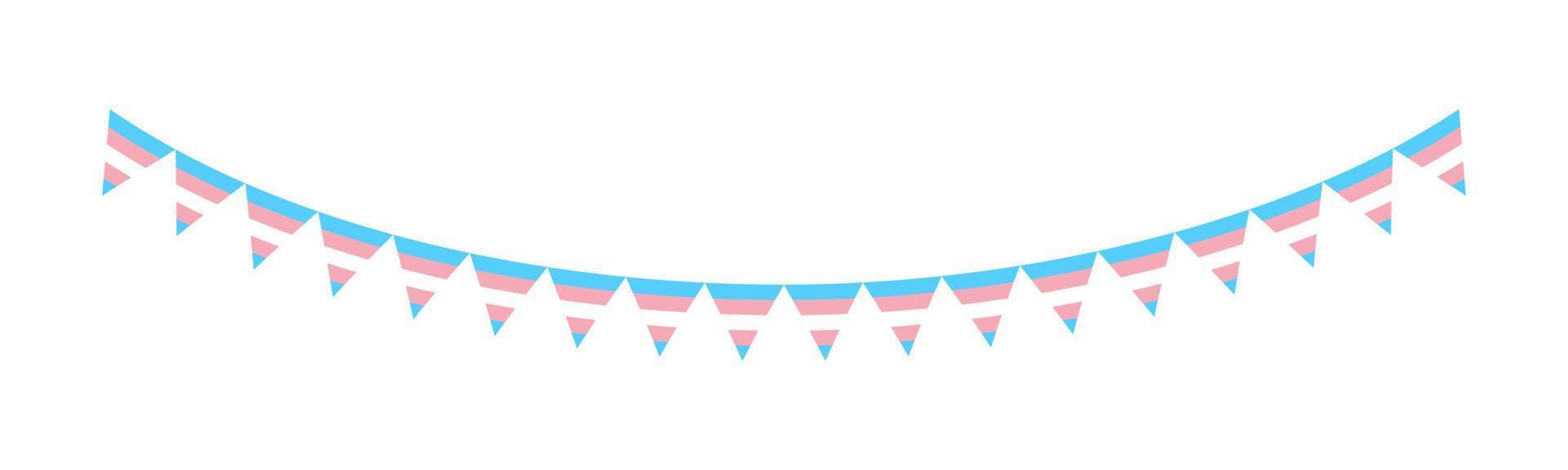 Transgender Flagge Girlande. Stolz Monat Ammer einfach Vektor Grafik.