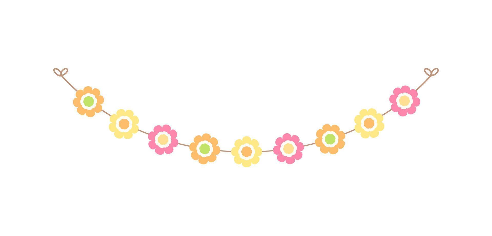 süß Frühling Blumen- Girlande Illustration. Blume Ammern zum Frühling Entwürfe. vektor