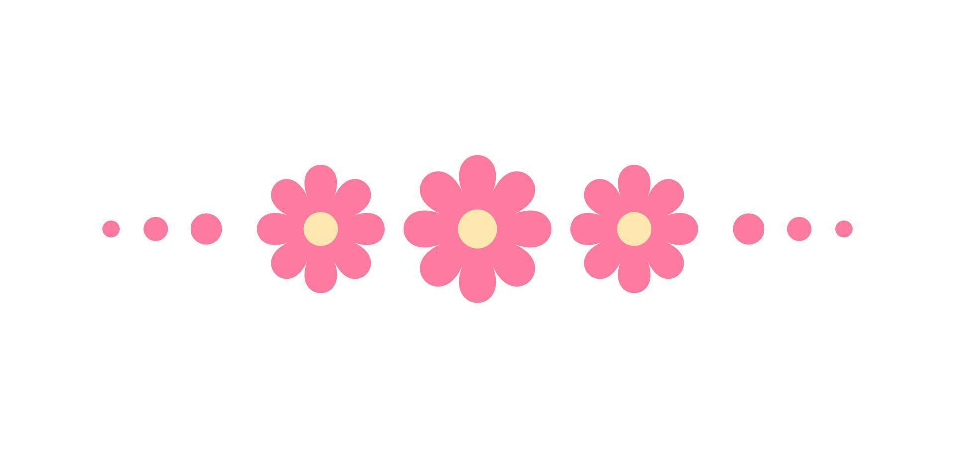 süß Blumen- Teiler Rand Linie Illustration vektor