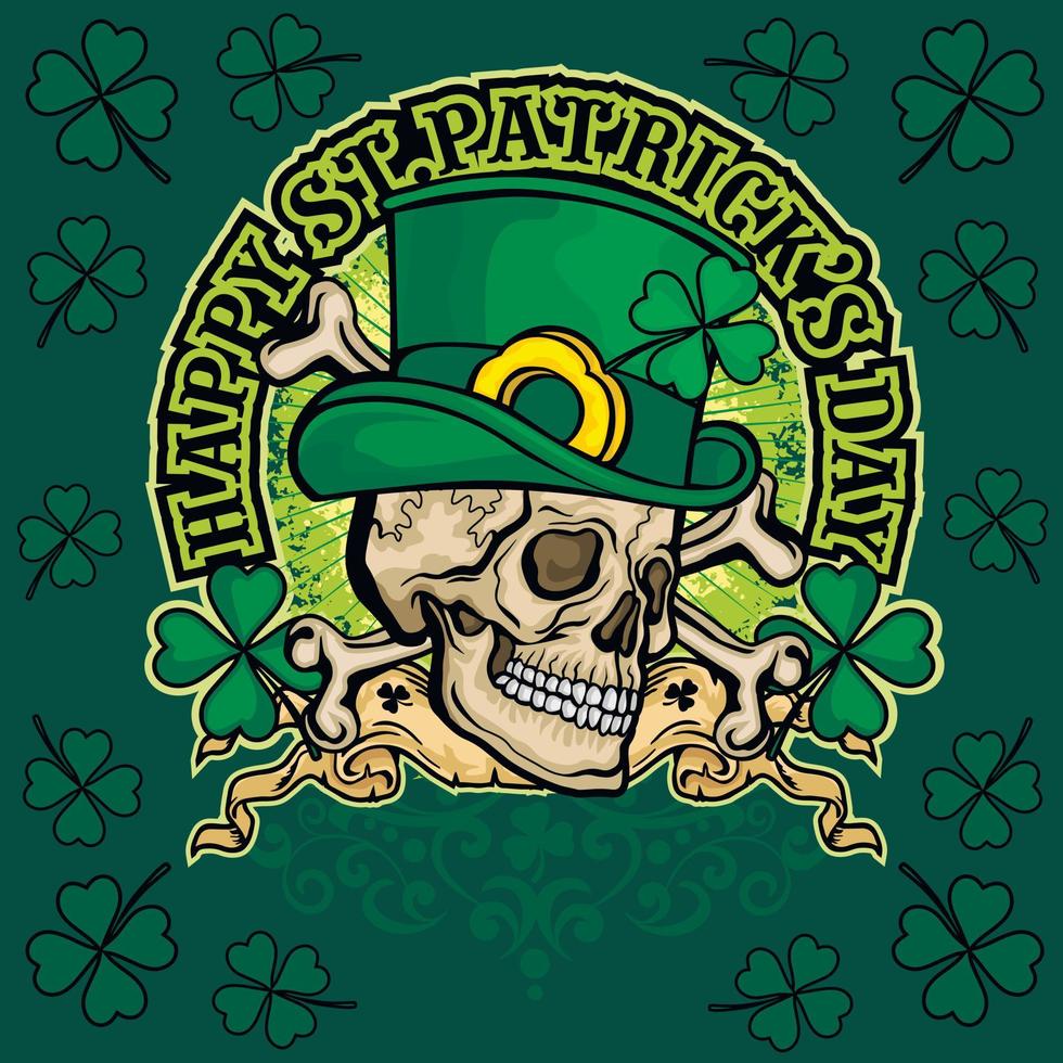 st. Patrick Schädel, Grunge Jahrgang Design t Hemden vektor