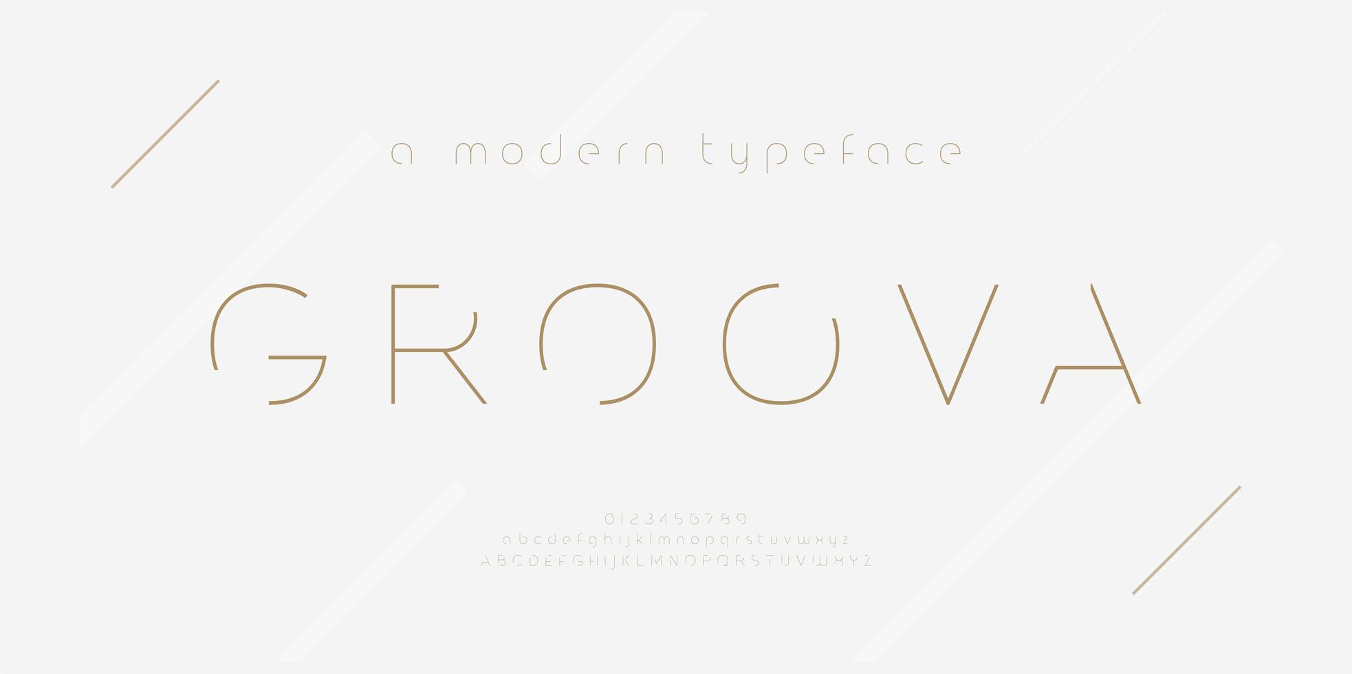 abstrakt tunn linje teckensnitt alfabetet. minimal moderna teckensnitt och siffror. typografi typsnitt versaler och versaler. vektor illustration