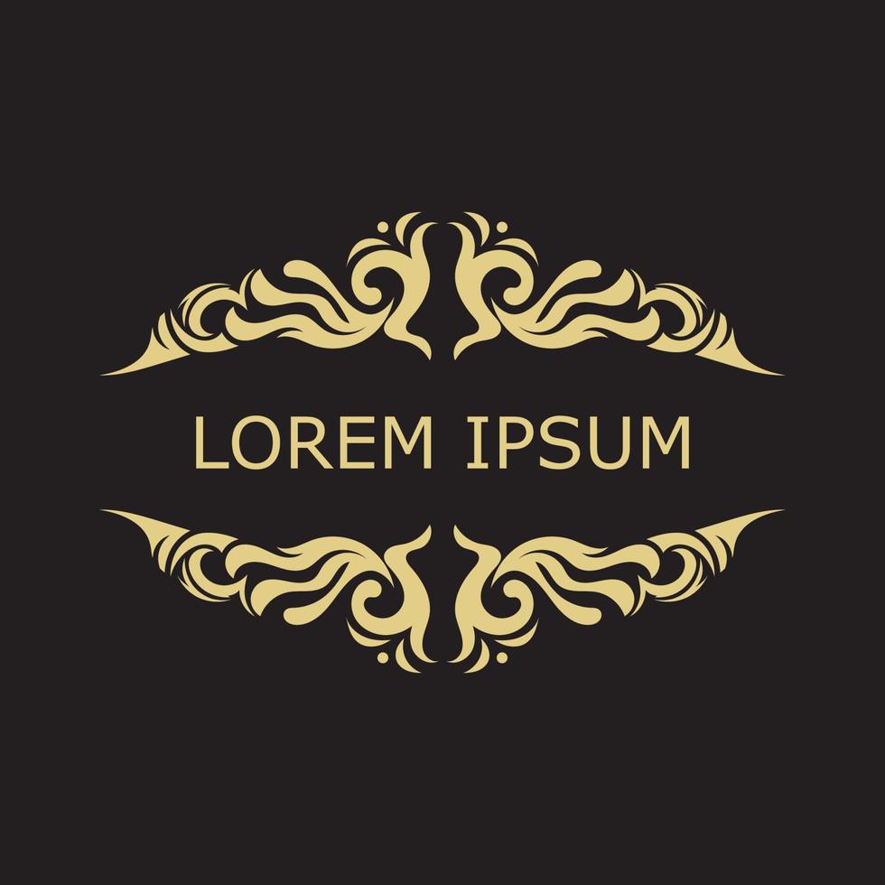 Gold Luxus Blumen- Jahrgang Monogramm dekorativ Logo Vorlage vektor