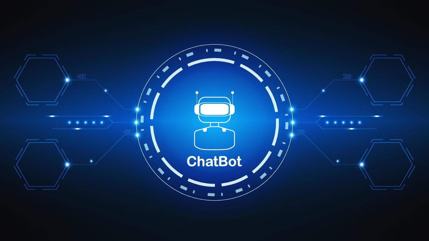 Chatbot ai künstlich Intelligenz Technologie hitech Konzept. Chatbot Anwendung Clever bot, öffnen ai, Linie, Technologie abstrakt, Vektor. Design zum chatten, Netz Banner, Hintergrund, Transformation. vektor