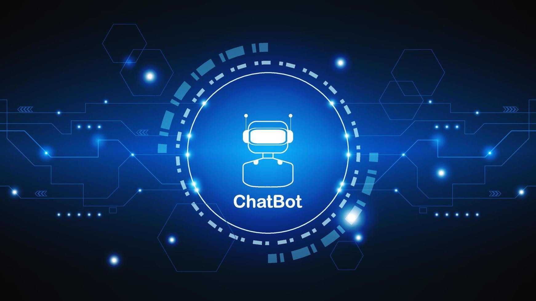 Chatbot ai künstlich Intelligenz Technologie hitech Konzept. Chatbot Anwendung Clever bot, öffnen ai, Linie, Technologie abstrakt, Vektor. Design zum chatten, Netz Banner, Hintergrund, Transformation. vektor