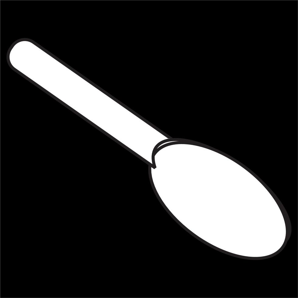 vektor, bild av matsked ikon, svart och vit Färg, med svart bakgrund vektor