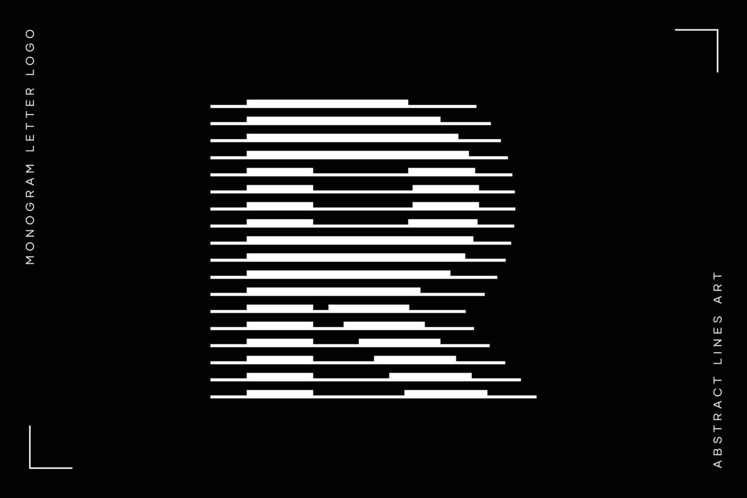 monogram logotyp brev r rader abstrakt modern konst vektor
