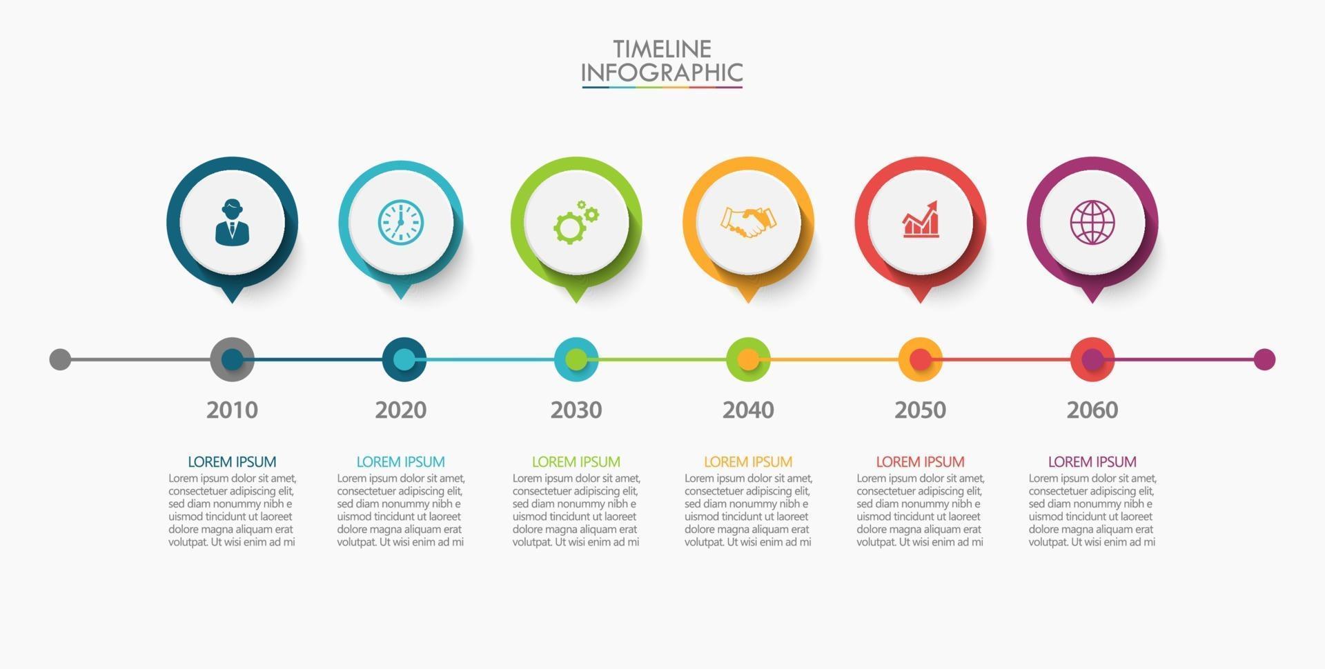 infographics ikoner med 6 alternativ vektor