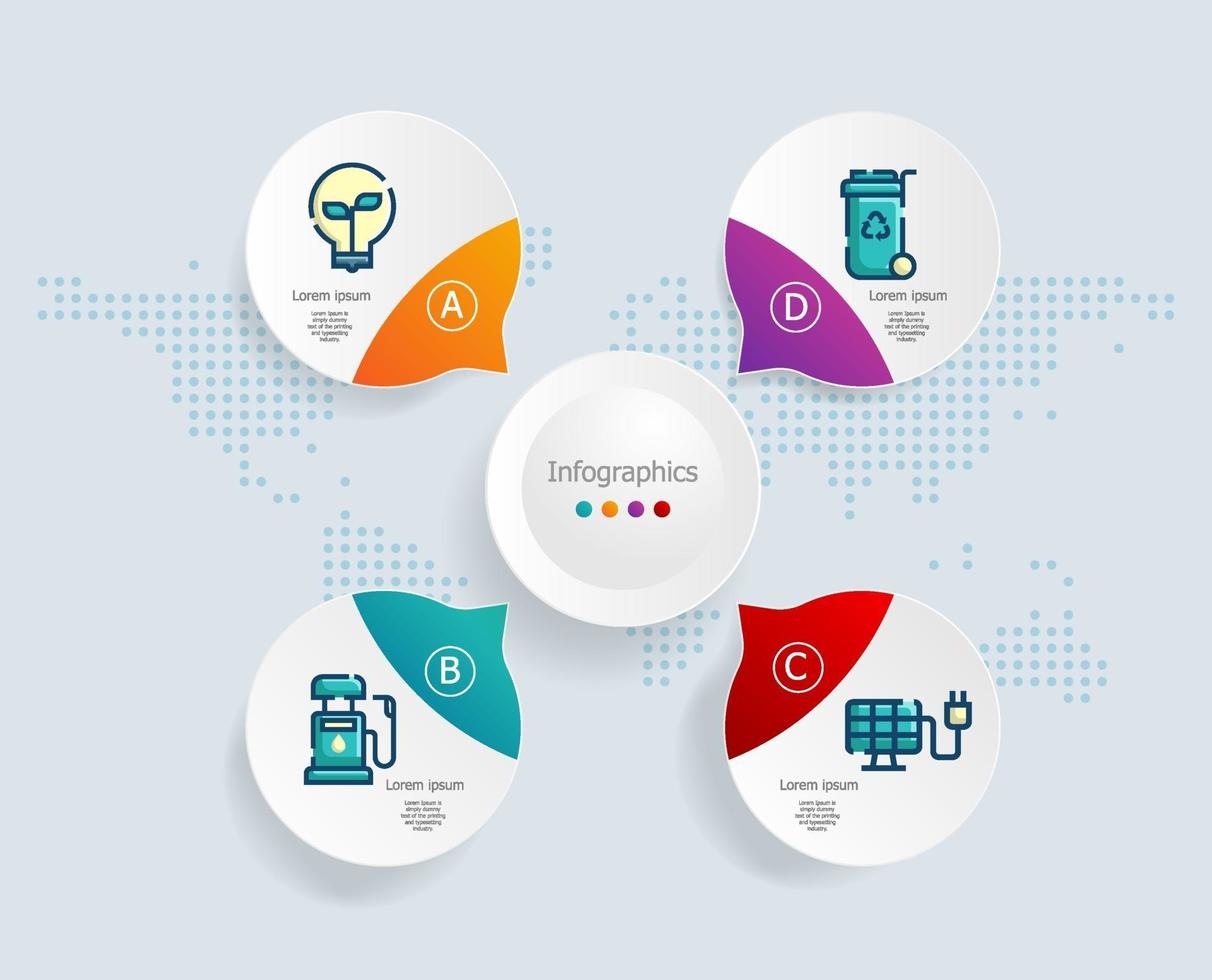 abstrakta infografik, 4 steg för affärer och presentation vektor