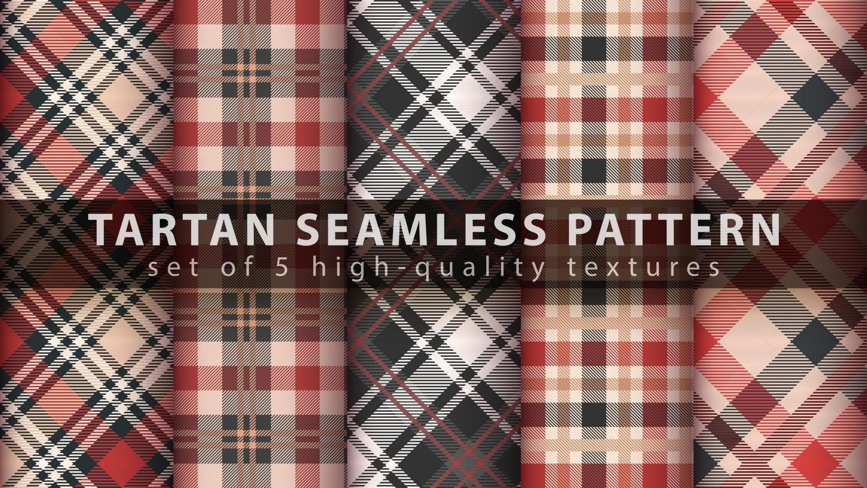 Set klassisches Tartan nahtloses Muster. vektor