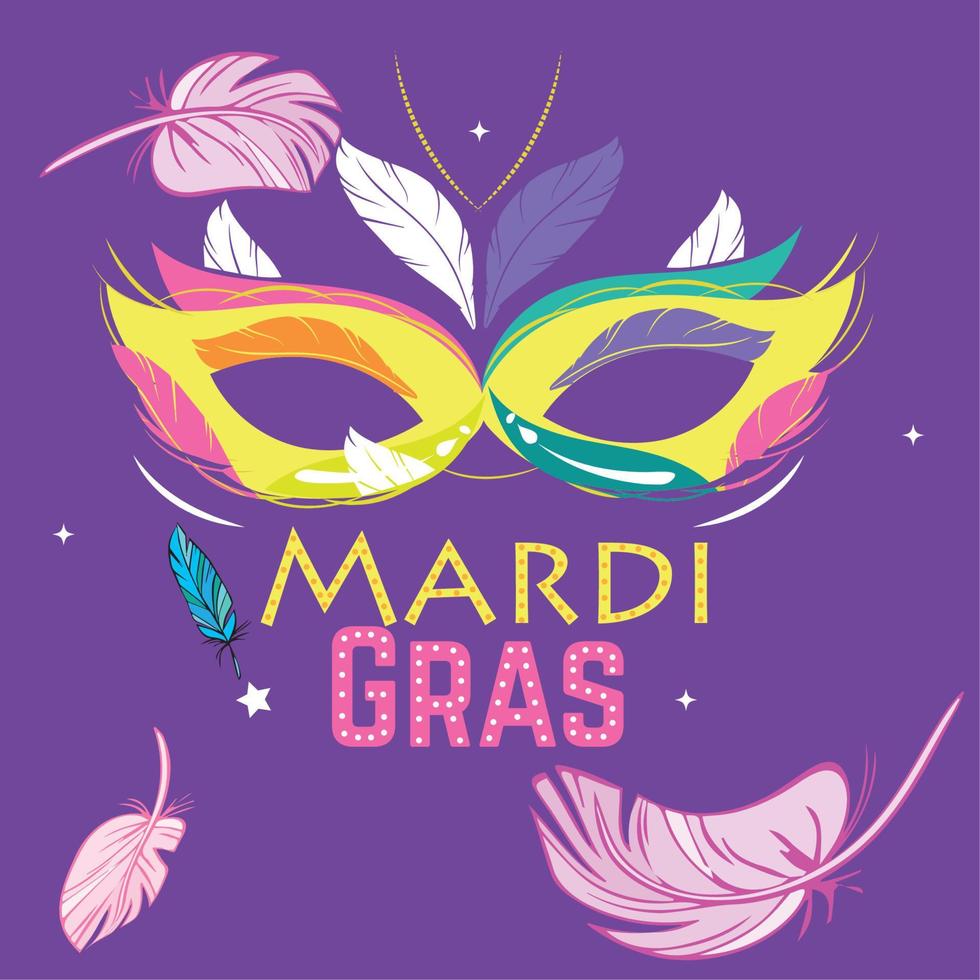 karneval mask i en mardi gras affisch vektor illustration