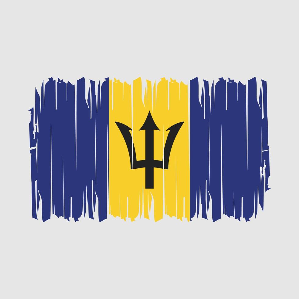 Barbados-Flaggenbürstenvektor vektor