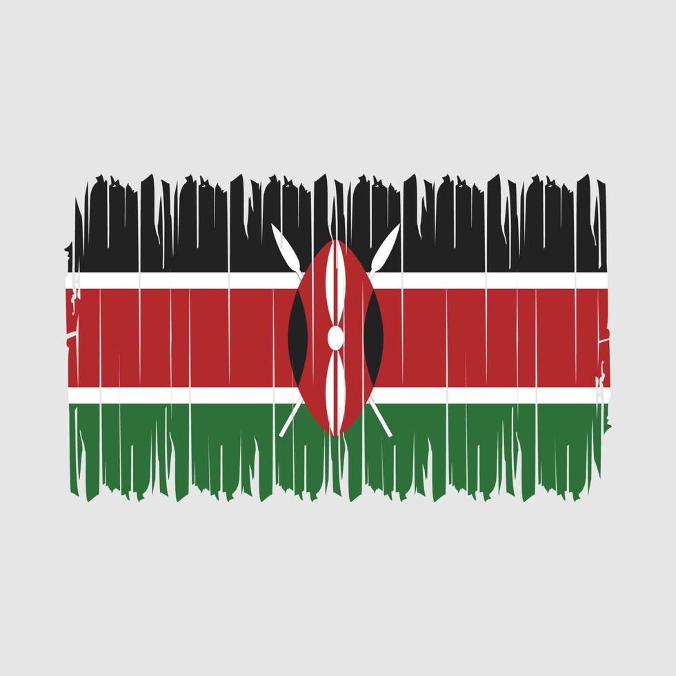 kenya flagga borsta vektor illustration