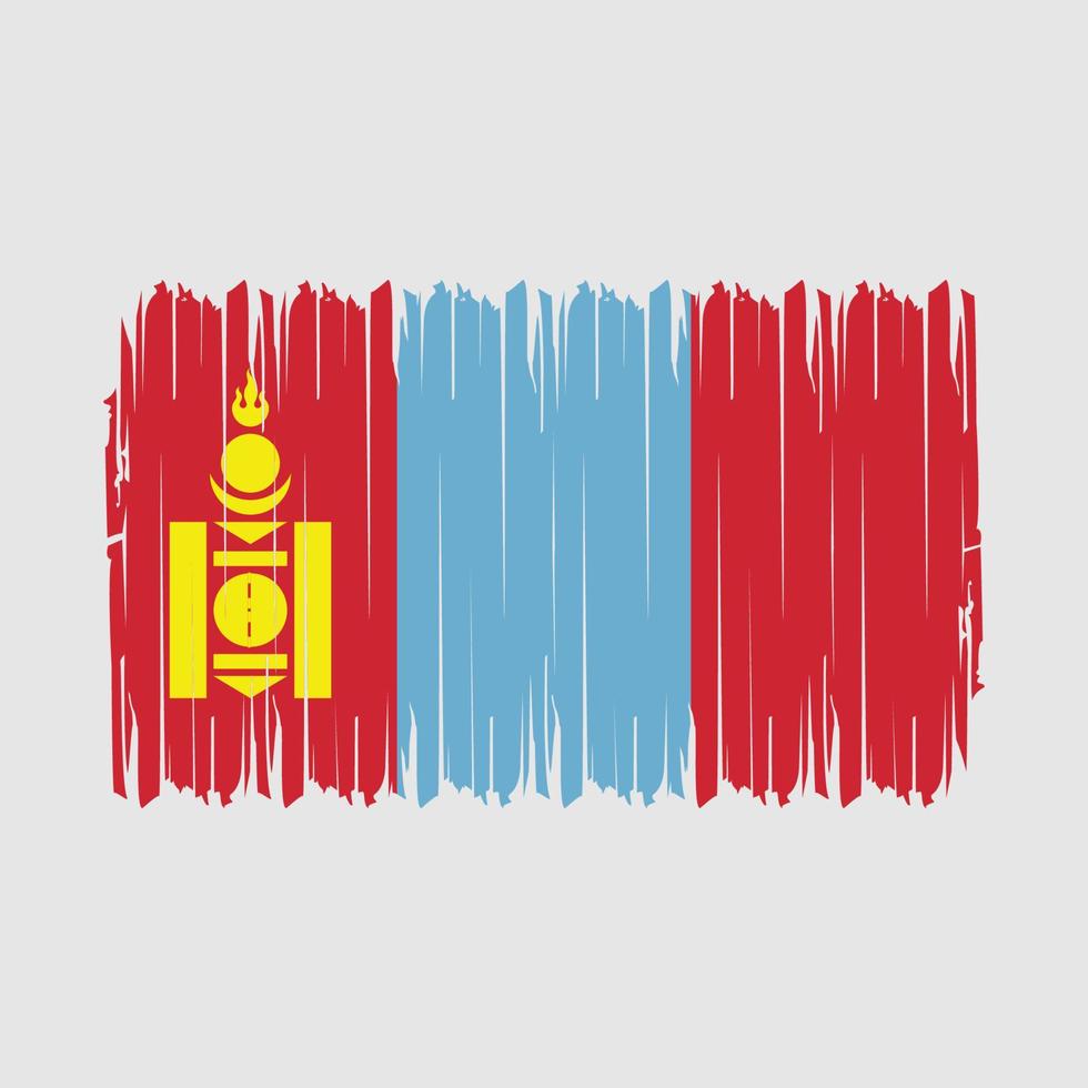 mongoliet flagga borsta vektor illustration