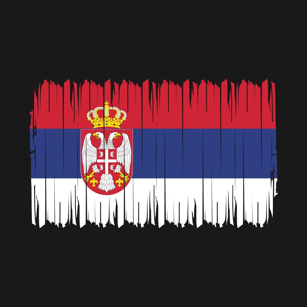 serbien flagge pinsel vektor illustration