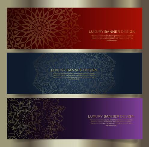 Luxus-Mandala-Banner-Designs vektor