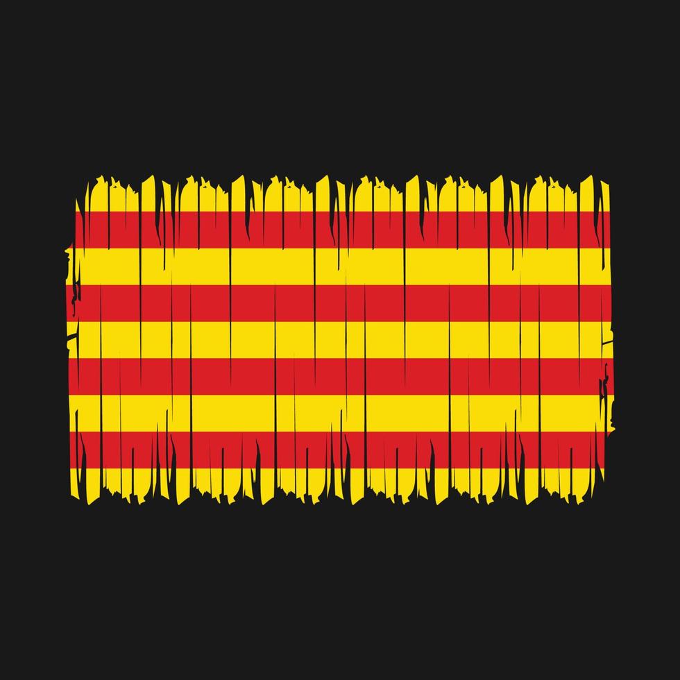 catalonia flagga borsta vektor illustration