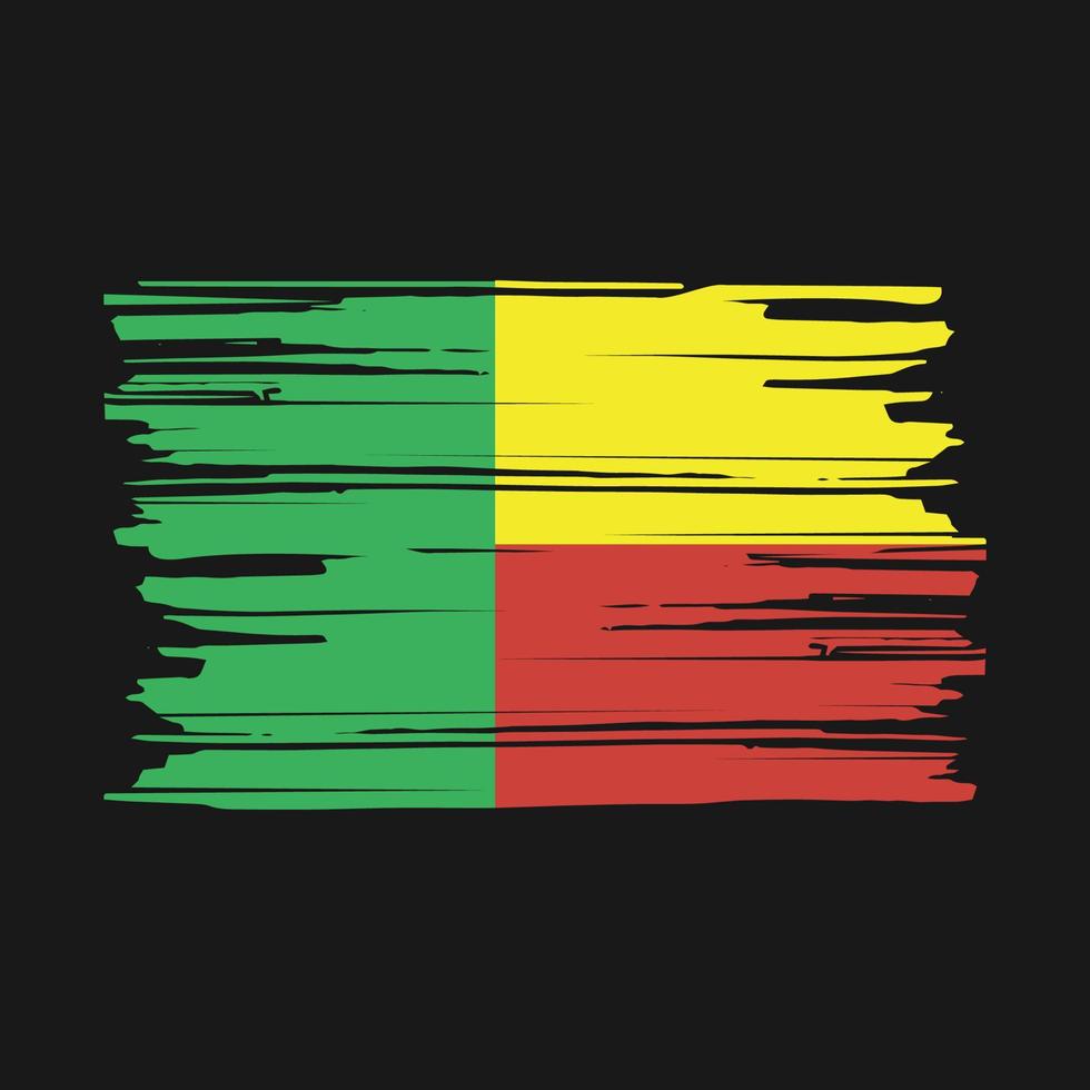 benin flagga borste vektor