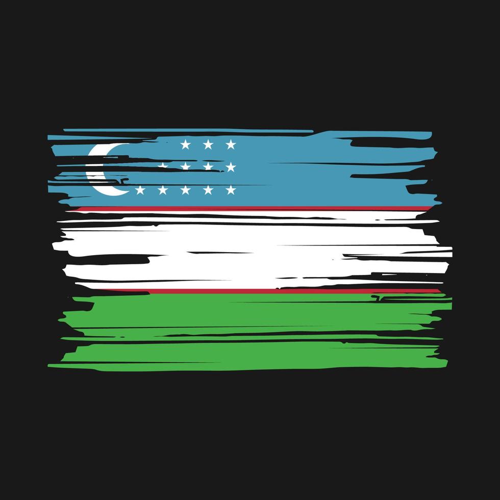 uzbekistan flaggborste vektor