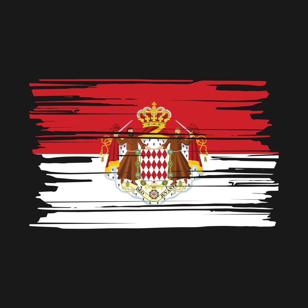 Monaco flagga borsta vektor