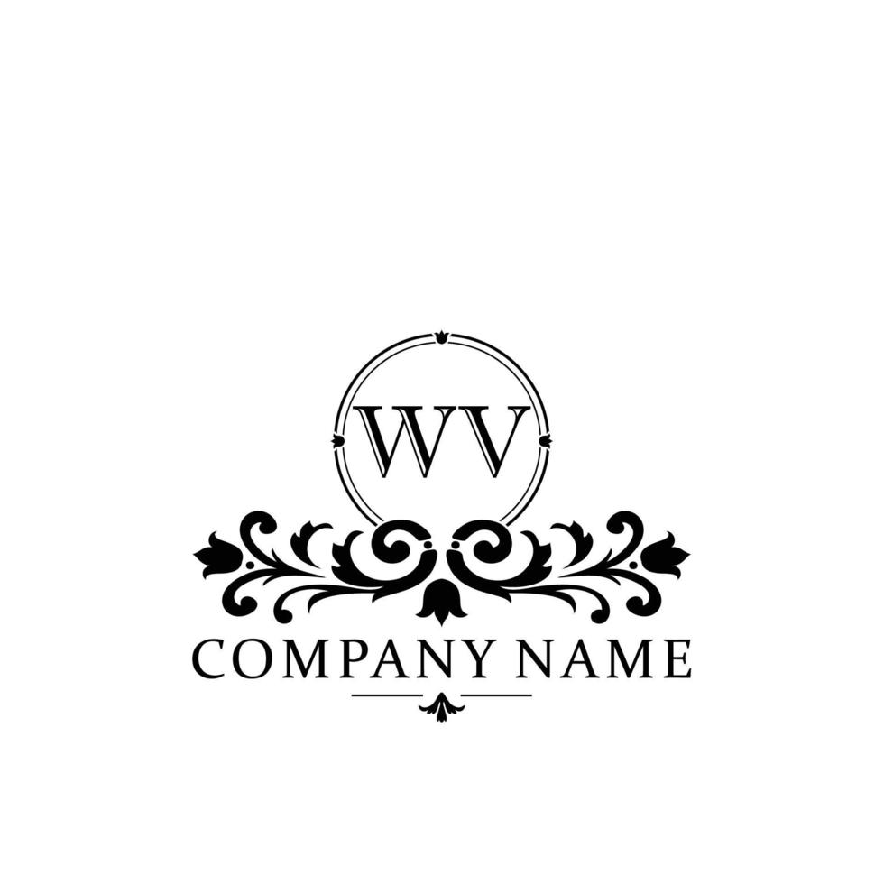 Brief wv Blumen- Logo Design. Logo zum Frauen Schönheit Salon Massage kosmetisch oder Spa Marke vektor