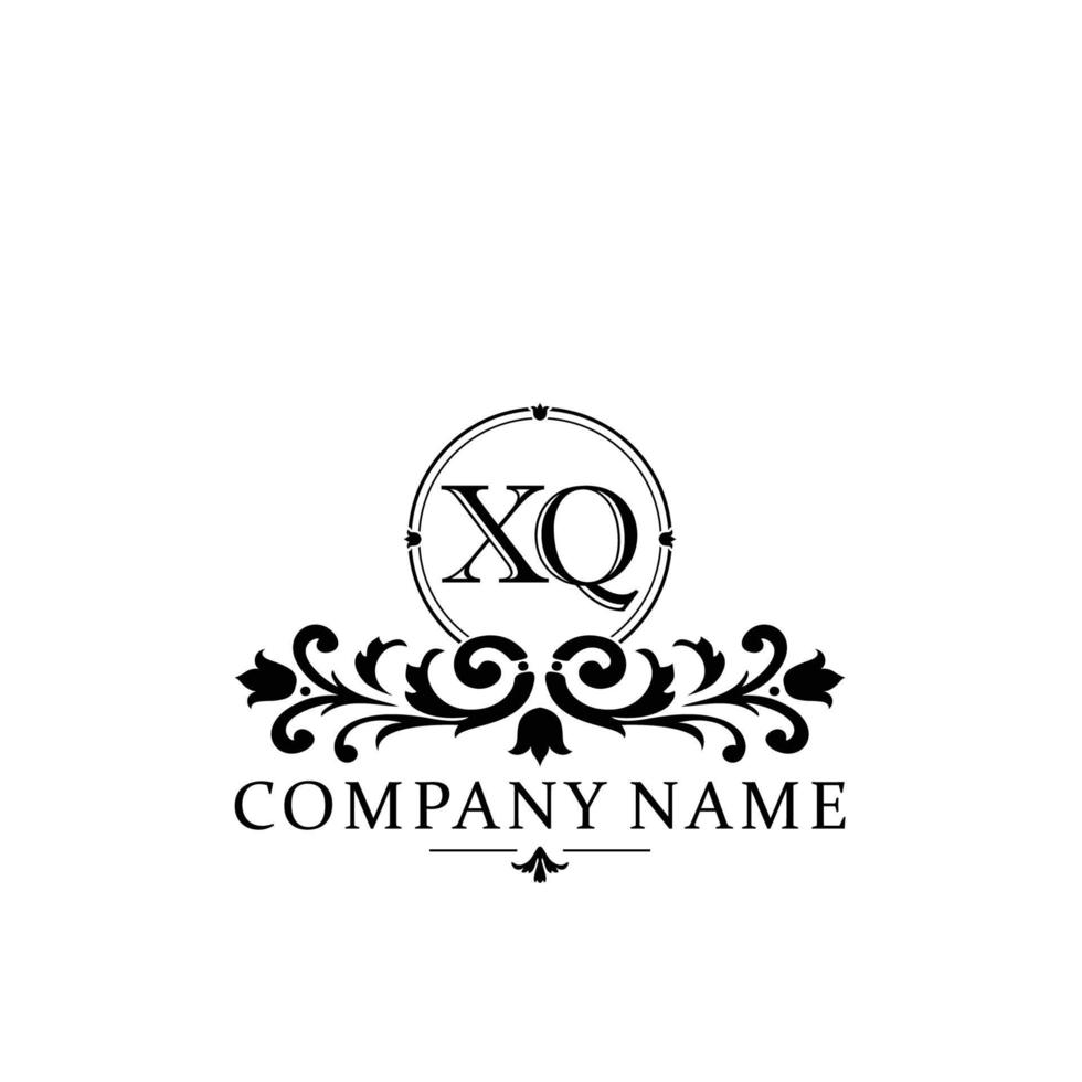 brev xq blommig logotyp design. logotyp för kvinnor skönhet salong massage kosmetisk eller spa varumärke vektor