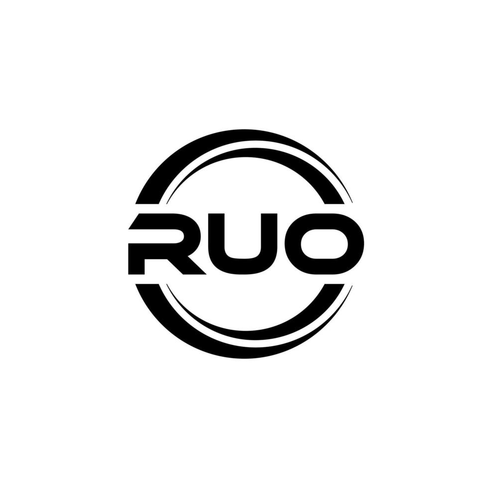 ruo brev logotyp design i illustration. vektor logotyp, kalligrafi mönster för logotyp, affisch, inbjudan, etc.